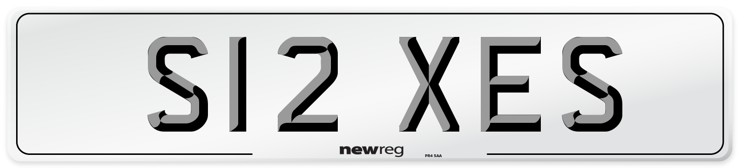 S12 XES Number Plate from New Reg